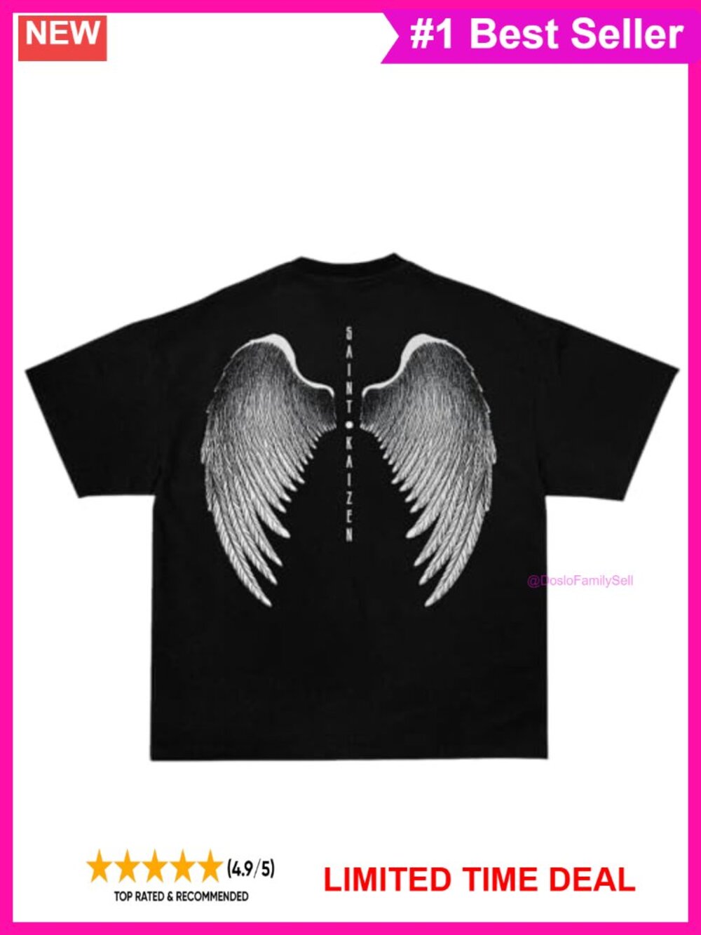 Oversized 220G Cotton Graphic T-Shirt Relaxed Fit Crew Neck Gym Casual